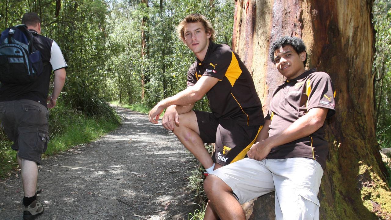 Cyril Rioli and Brendan Whitecross during the trek.