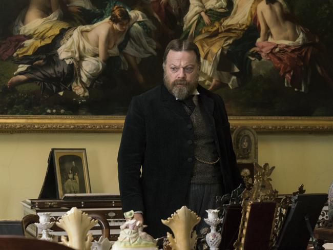 Izzard gained weight, endured daily application of a beard and moved completely differently to play Bertie, the Prince of Wales, in Victoria &amp; Abdul. Picture: Universal Pictures