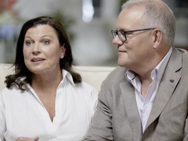 Prime Minister Scott Morrison and wife Jenny on 60 Minutes. Picture: Supplied