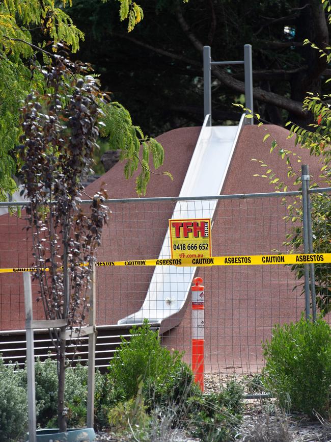 The Donald McLean Reserve playground in Spotswood has been closed off by council. Picture: NCA NewsWire / Nicki Connolly