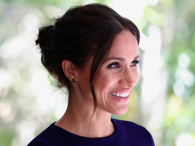 The Duchess of Sussex looks radiant despite a gruelling trip. Picture: Getty