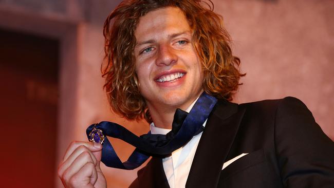 Fyfe collects his medal. Picture: Colleen Petch