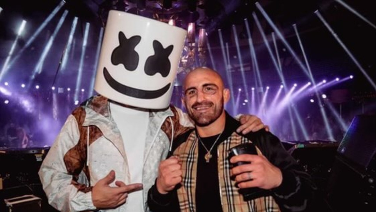 UFC champ Alex Volkanovski with DJ Marshmello. Source: Supplied