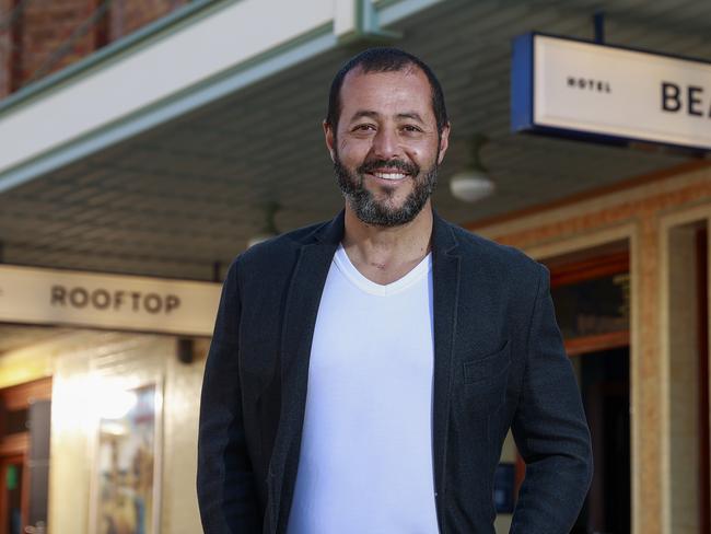 **Embargoed for The Daily Telegraph. Sunday for Monday**Pub baron Sam Arnaout outside Hotel Steyne, in Manly, today.Picture: Justin Lloyd.