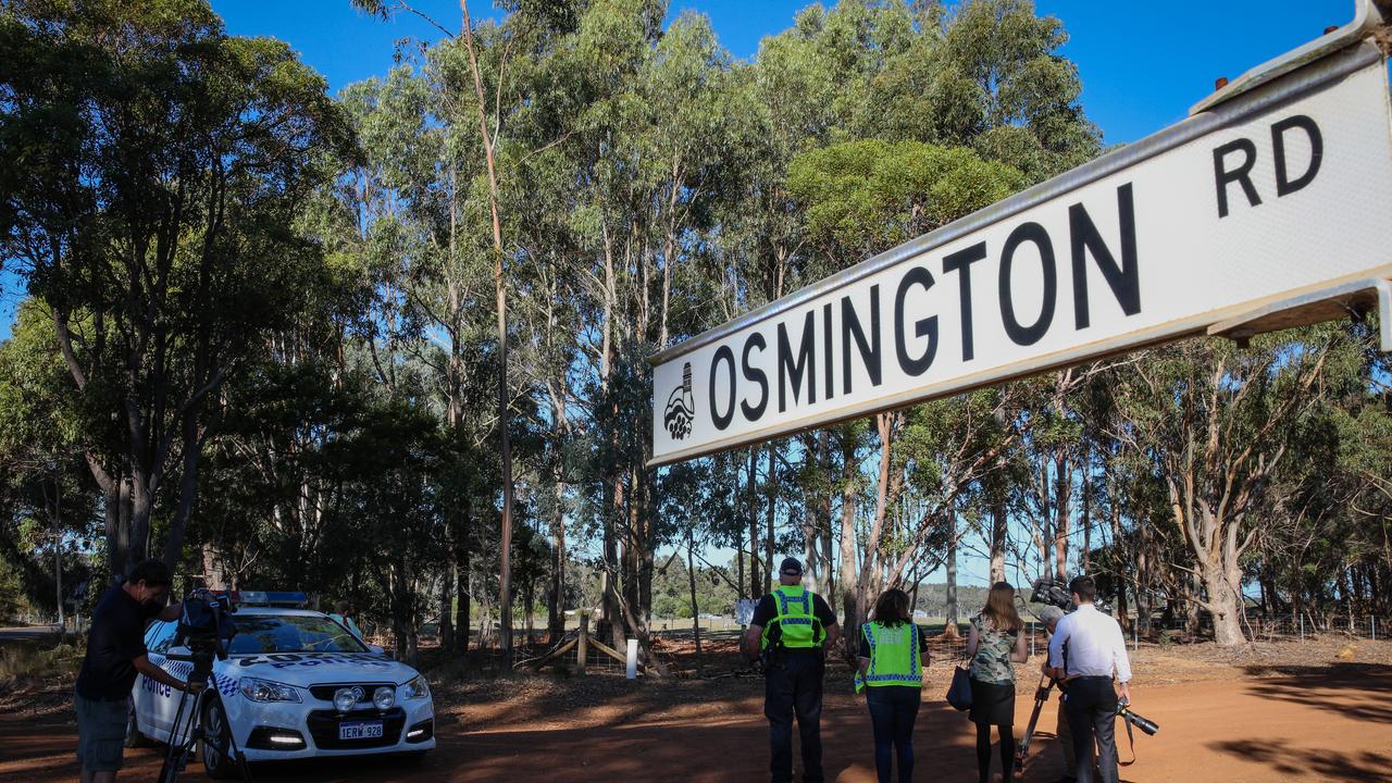 A police roadblock close to where police are investigating the death of seven people in suspected murder-suicide in Osmington, east of Margaret River. Picture: AAP Image/Richard Wainwright.