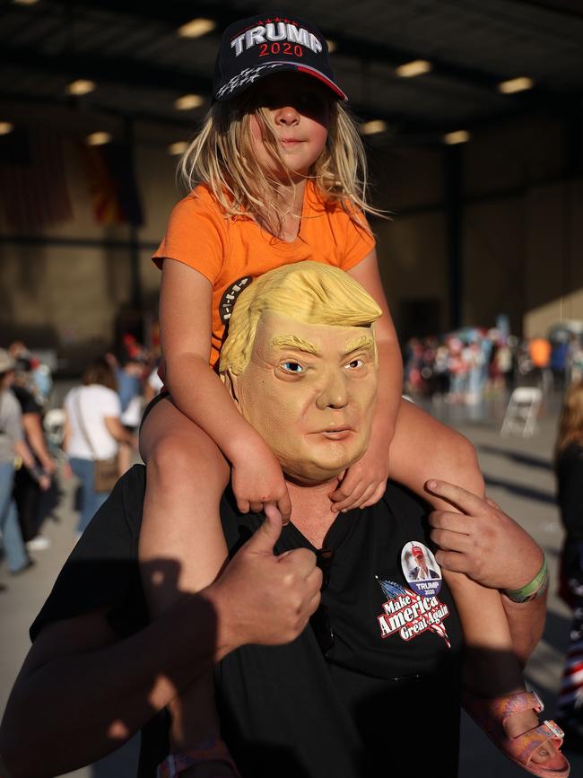 Supporters attend a Trump rally, a week out from the US election. Picture: Chip Somodevilla/Getty Images/AFP