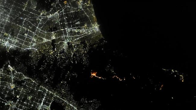 Photos from the International Space Station show the Palisades Fire burning. Picture: Nasa