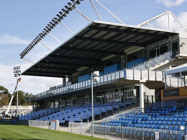 DAILY TELEGRAPH 7TH SEPTEMBER 2022EMBARGOED FOR DAILY TELEGRAPHPictured is the Andrew Ettingshausen Stand at the Pointsbet Stadium at Woolooware, home of the Cronulla Sharks.Sharks CEO Dino Mezzatesta is disappointed that the state government has continually overlooked the stadium for funding and believes that without urgent upgrades the ground will become redundant.Picture: Richard Dobson