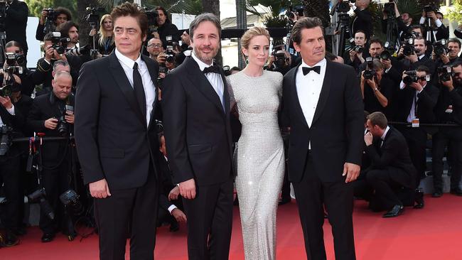 Benicio Del Toro, Canadian director Denis Villeneuve, British actress Emily Blunt and US actor Josh Brolin. Credit: AFP.