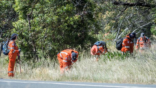 SES crews search for Karen Ristevski near Toolern Vale. Picture: Jake Nowakowski