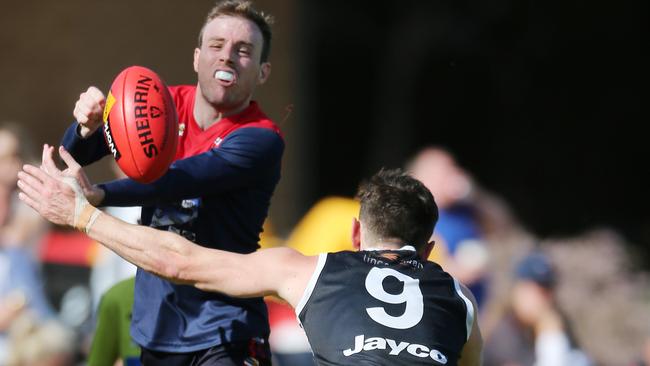 Tallygaroopna and Nagambie players in action during the Kyabram District season. Picture: Yuri Kouzmin