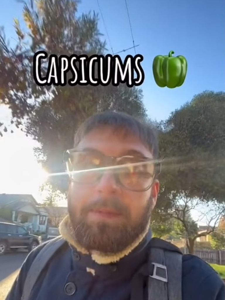 He couldn’t quite grasp ‘capsicums’. Picture: TikTok/beaugoespro