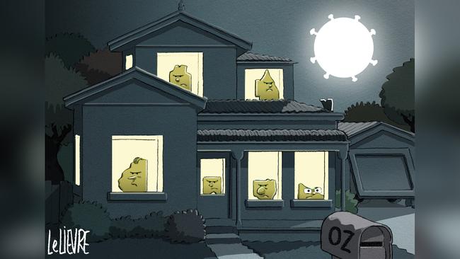 A few members of the family have retreated to their rooms. Illo: Glen Le Lievre