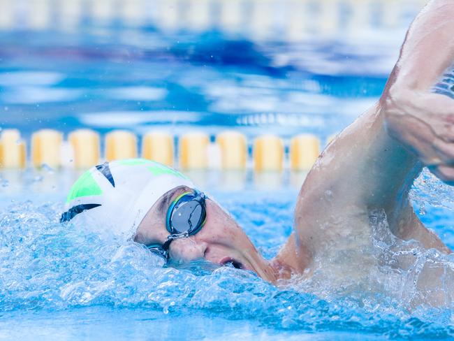 Darwin’s James Smith in the 200m freestyle. Picture: Glenn Campbell