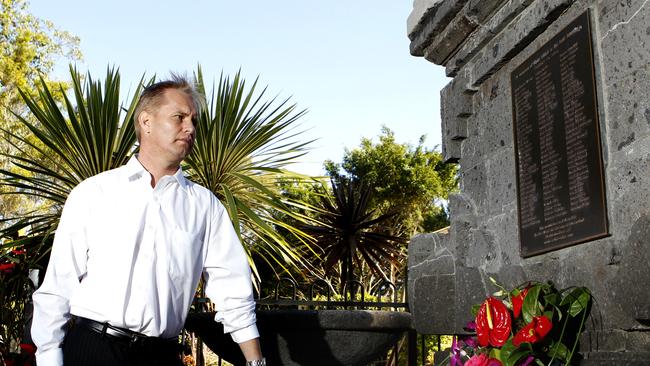  Bali bombing survivor Glenn Cosman pictured at the Bali bombing memorial at Allambe Memorial Park for the 10th anniversary special service.