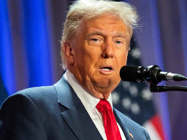 US President-elect Donald Trump speaks during a meeting with House Republicans at the Hyatt Regency hotel in Washington, DC on November 13, 2024. (Photo by ALLISON ROBBERT / POOL / AFP)