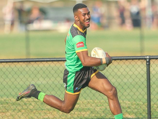 Palmerston’s Tevita Kanalagi in the NRL NT A-Grade match between Nightcliff Dragons and Palmerston Raiders. Picture: Glenn Campbell