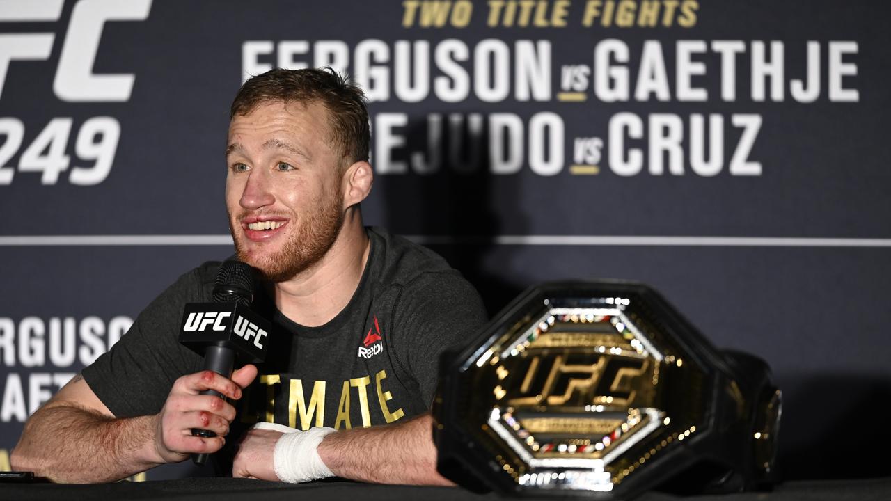 He’s got an interim title, but Justin Gaethje is dreaming bigger.