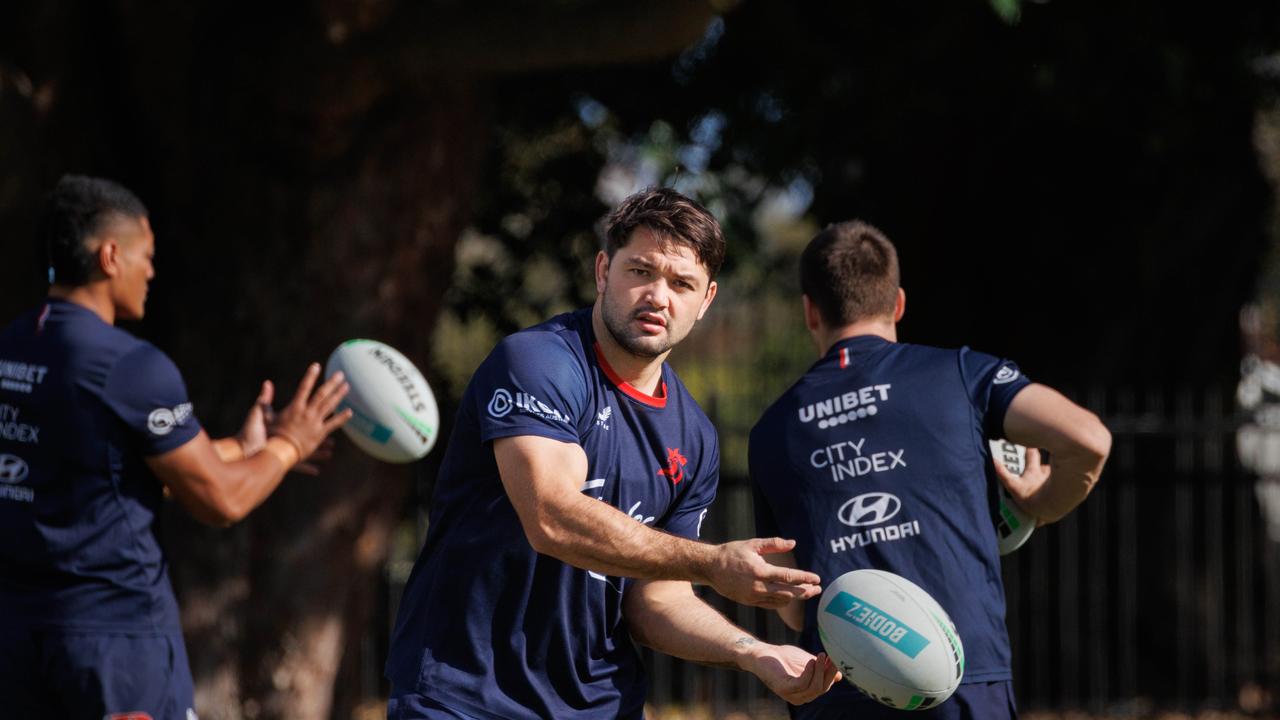 Brandon Smith at Sydney Roosters team training at Moore Park. Monday 10/06/2024. Picture by Max Mason-Hubers