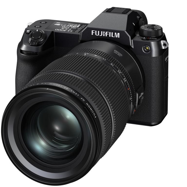 The Fujifilm GFX50S II camera uses a 51-megapixel medium frame sensor for capturing detailed images.