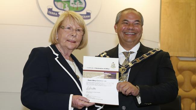 Councillor Dawn Crichlow and Mayor Tom Tate. Photo: Jerad Williams