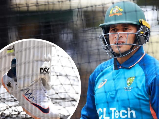 Usman Khawaja dove on shoe