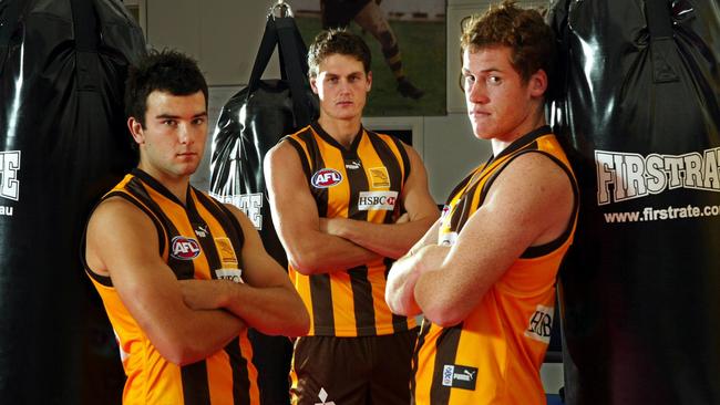 Hawthorn youngsters Jordan Lewis, Simon Taylor and Jarryd Roughead made their debut in the same round of 2005.