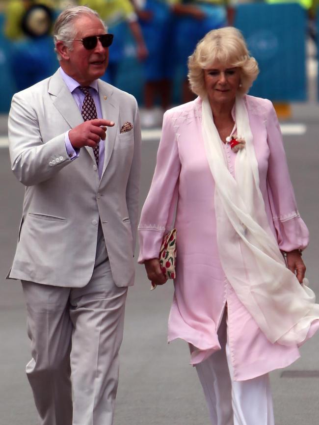 Prince Charles and Camilla, Duchess of Cornwall, visit Games Village &amp; Kurrawa Beach. Picture: A Carlile/MEGA