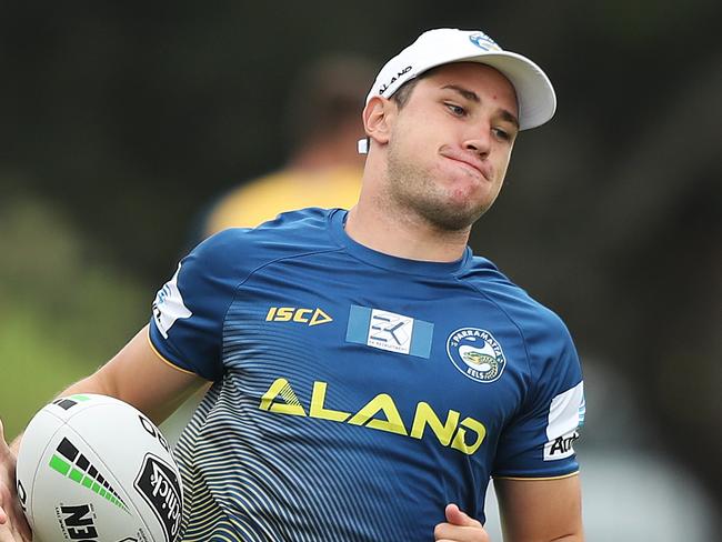 Mitchell Moses during Parramatta Eels NRL training at Old Saleyards Reserve, Parramatta. Picture: Brett Costello