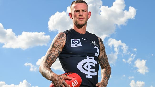 Ben Crocker played for Carlton the previous three seasons. Photo by Morgan Hancock/AFL Photos via Getty Images