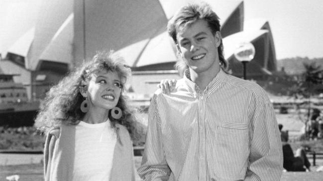 Kylie and Jason in Sydney in 1987. Picture: Barry McKinnon