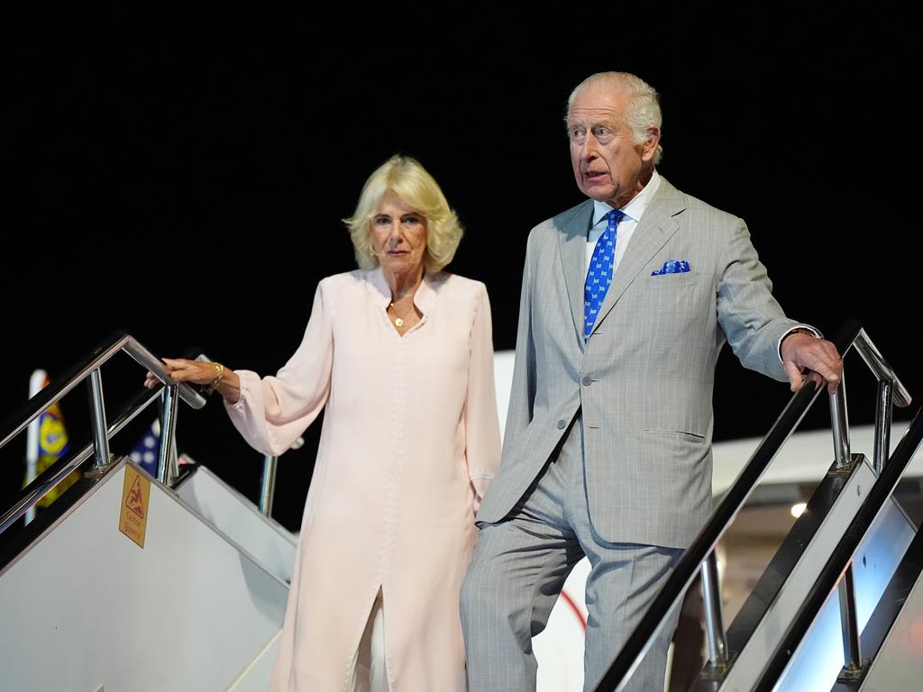 King Charles III and Queen Camilla arrive at Faleolo International Airport in Samoa. Picture: Getty Images