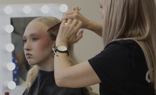 Blonde client at CAMBRIDGE HAIR COLLECTIVE