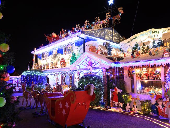 7 Mallee St, Quakers Hill is adorned with thousands of Christmas lights every year. Picture: Christian Gilles