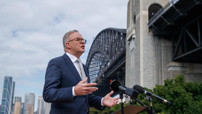 Prime Minister Anthony Albanese announces that the next Quad Leaders Meeting will be held in Sydney. Picture: NCA NewsWire / David Swift