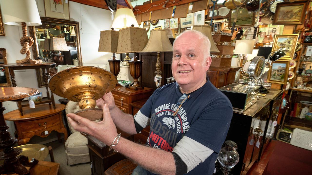 Chapel St Bazaar, manager Kieron Ogden at his quirky store, which is set to be able to open for indoor retail from this Friday. Picture: Tony Gough