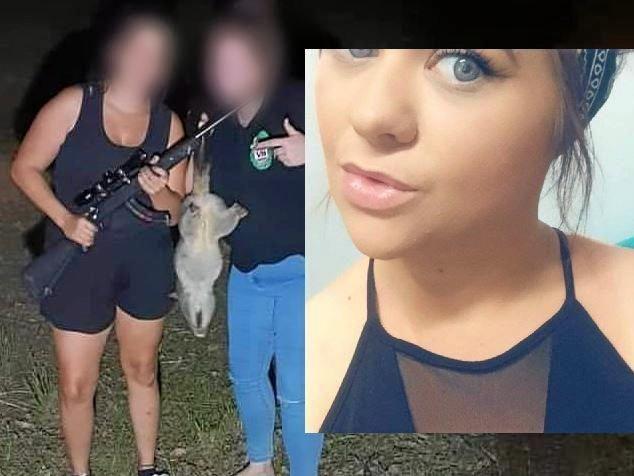 ANIMAL LOVER: Mikala Burns, in the Facebook post that started it all. Burns initially claimed on social media that she had been falsely accused of shooting the possum, but had found it run over. She said the picture was staged and was never meant to go online, where it went viral. Picture: Contributed