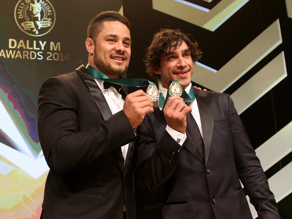 Jarryd Hayne and Johnathan Thurston were joint winners of the 2014 Dally M Award.