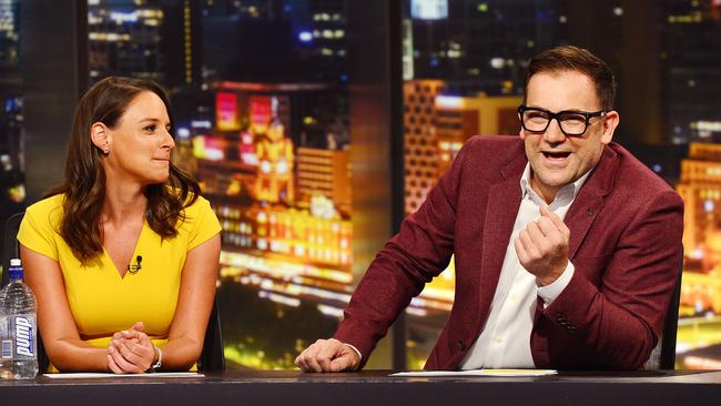 Neroli Meadows and Anthony “Lehmo” Lehmann have delivered a ratings disaster for the Footy Show. Picture: Nicki Connolly