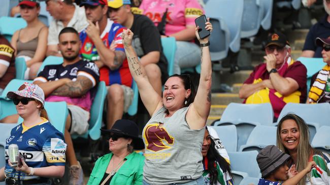 Penrith and Brisbane fans will be cheering on their team in the grand final. Picture: NCA NewsWire / David Swift