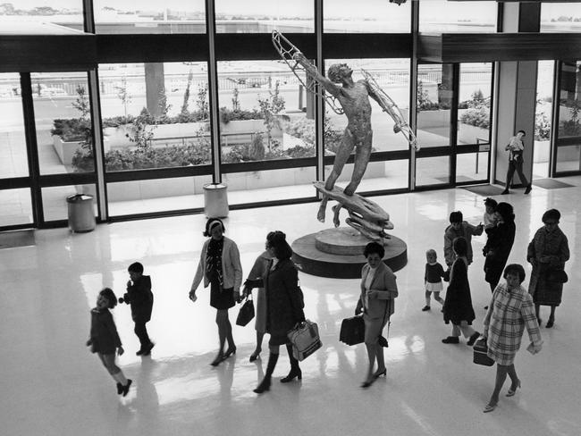 One of the sculptures in the terminal.