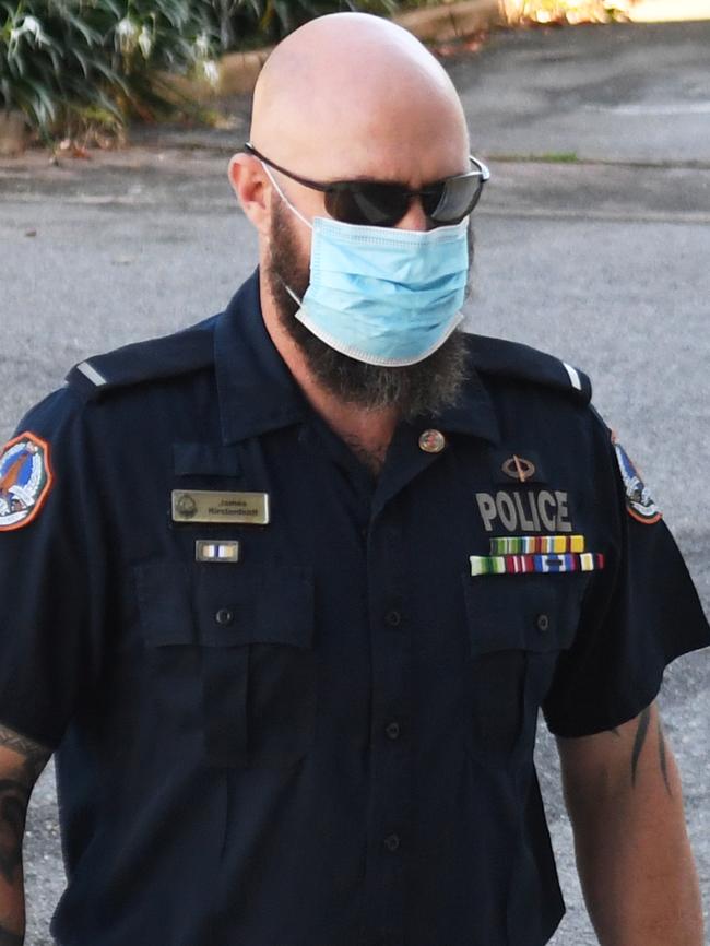 Constable James Kirstenfeldt outside court. Picture: (A)manda Parkinson