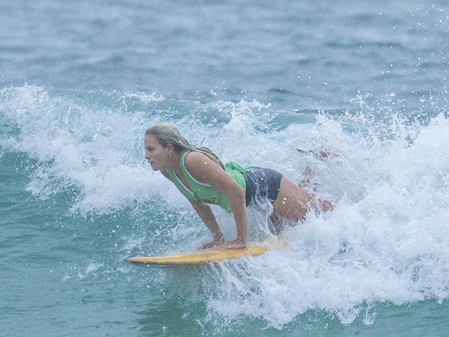 Early Saturday heats of The Burleigh Heads Boardriders Single Fin Festival. Picture: Glenn Campbell