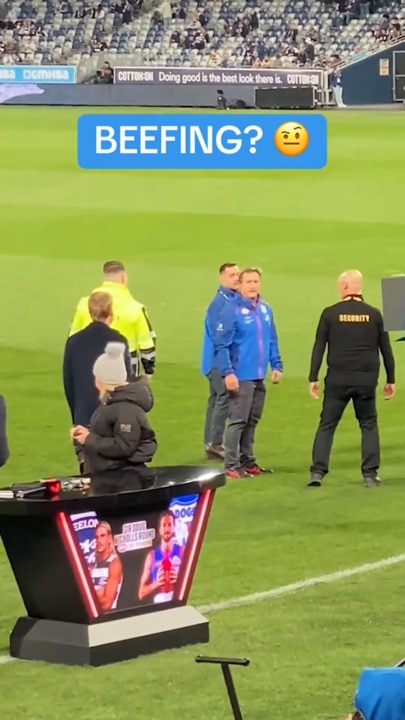 Tense pregame exchange between Cornes and Beveridge
