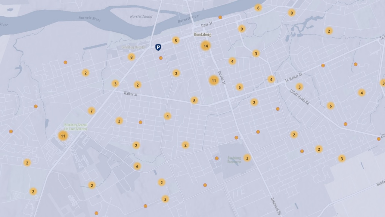 The Bundaberg 4670 postcode had 307 unlawful entry offences in the past six months.