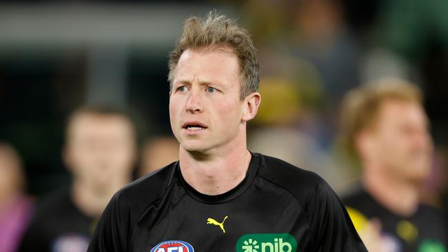 Richmond premiership defender Dylan Grimes could retire after he was sent for season-ending back surgery this week. Picture: Dylan Burns / Getty Images