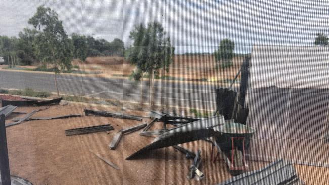 The aftermath of the crash. Photo via CCTV. Picture: Ben Harvy