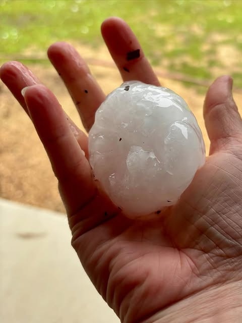 Enormous hailstones will continue falling in northern NSW. Picture: Supplied