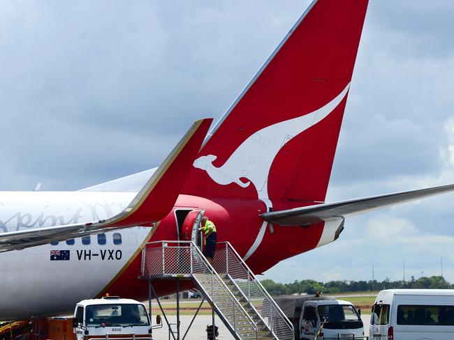 Qantas aircraft at Darwin International Airport.