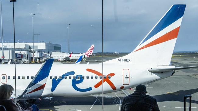 SYDNEY, AUSTRALIA. NewsWire Photos.July 30, 2024.Generics of Rex airlines at Sydney domestic airport. The Australian airline is forced into a trading halt amid questions about the airlineÃs future.Picture: NewsWire / Jeremy Piper